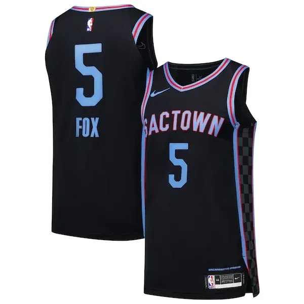 De'Aaron Fox SAC Authentic Jersey - retro top-tier - Black NBA