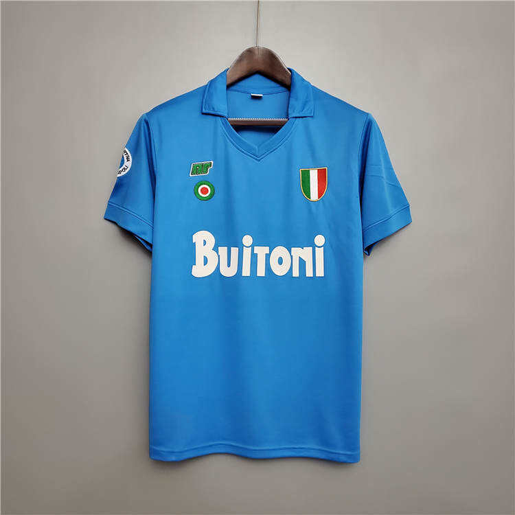 8788 Napoli Retro Football Shirt Home Blue Soccer Shirt - Official