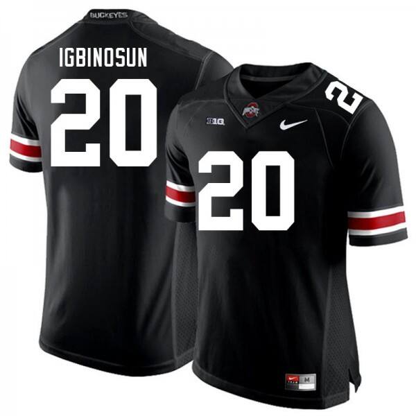 Men Ohio State Buckeyes #20 Davison Igbinosun Black Black V1e Jersey