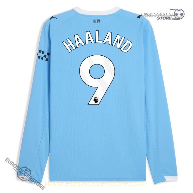Manchester City 25-26 Home Long Sleeve HAALAND 9 Football Jersey