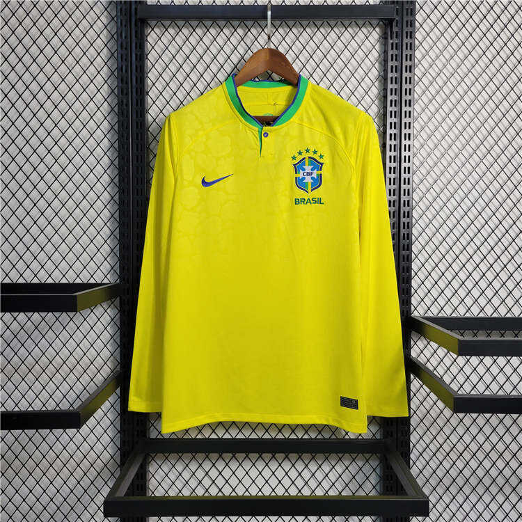 BRAZIL WORLD CUP 2022 HOME LONG SLEEVE SHIRT - World Cup Collection