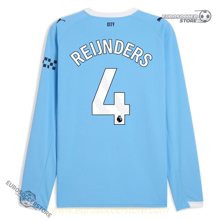 25-26 Season Manchester City Home Long Sleeve Jersey - REIJNDERS #4