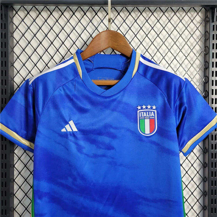 Kids Italy 2023 Home Blue Football Kit ShirtShorts - Official Replica