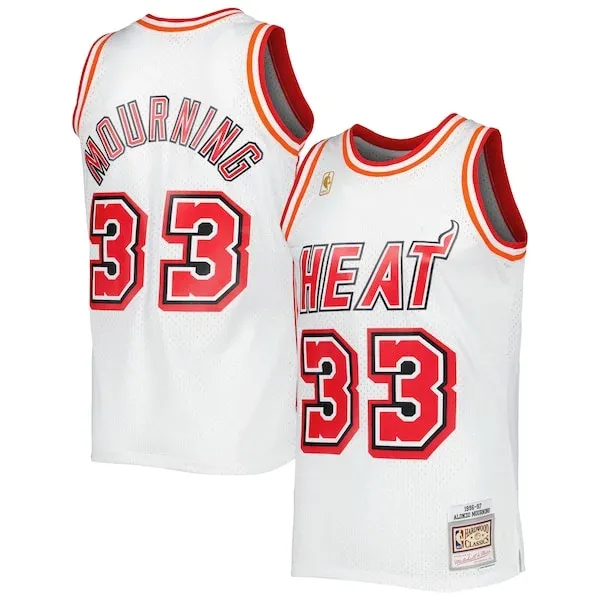 Alonzo Mourning MIA Swingman Jersey - stylish Basketball - White