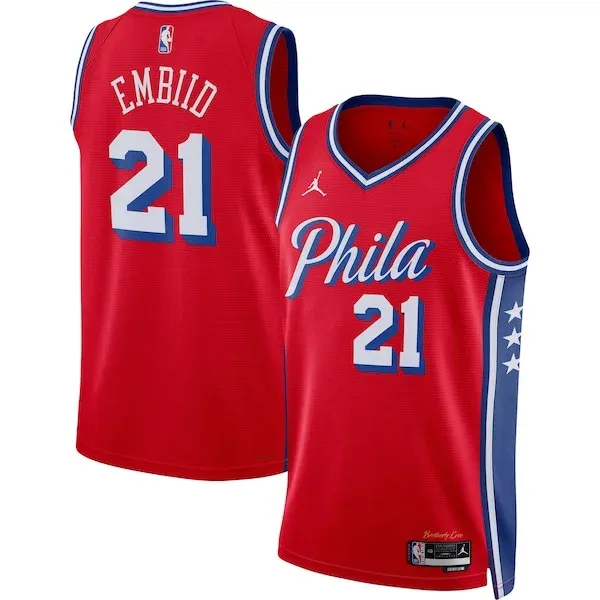 Superior Joel Embiid PHI NBA Jersey - Red - Official NBA Merchandise