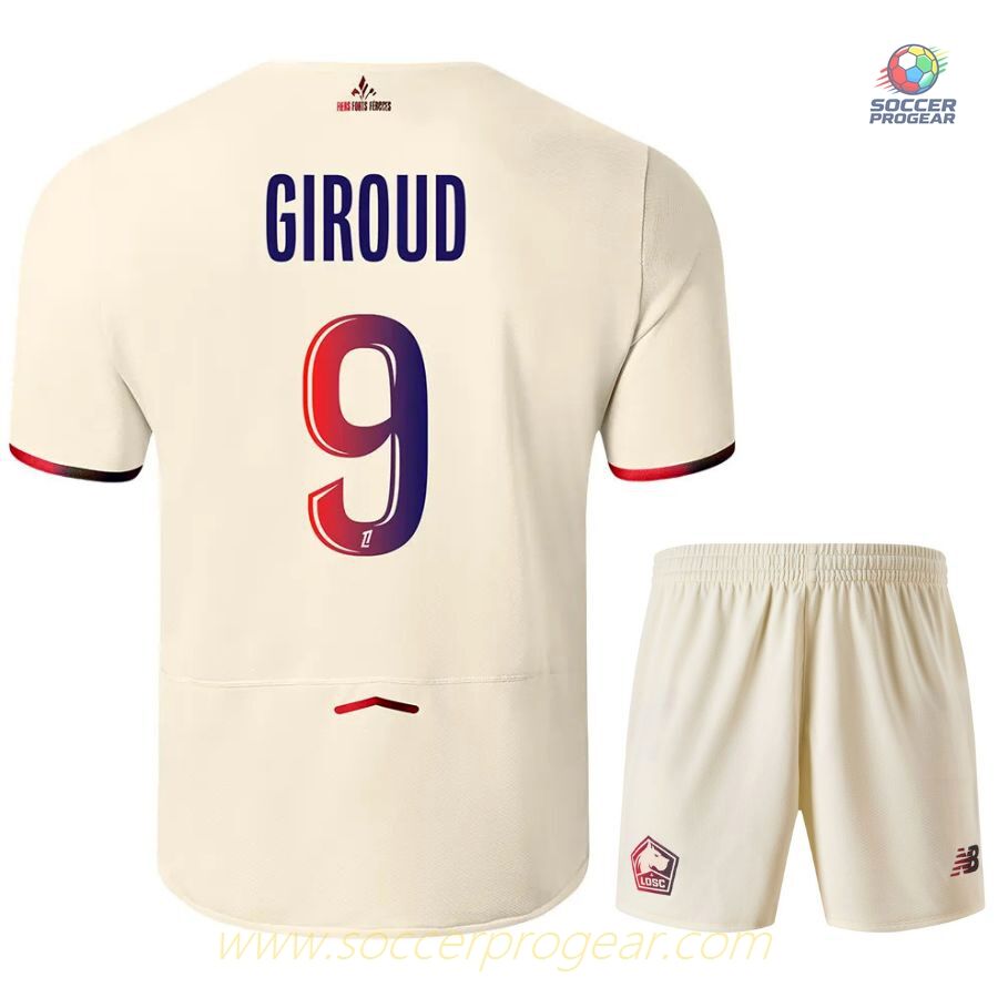 LOSC Away Youth Soccer Uniform Team Jersey 2025-2026 Season Olivier Giroud