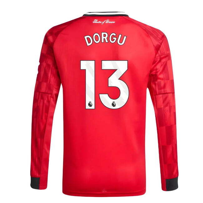 Professional Grade Football Man Utd Long Sleeve Home Shirt Kids Do...