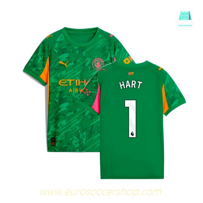 2025-2026 Man City Goalkeeper Away Shirt (Green) - Kids (Hart 1)