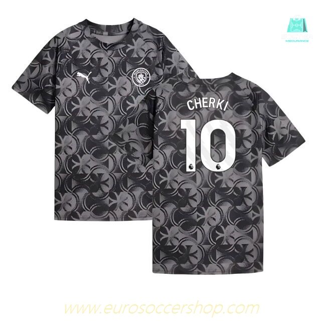 2025-2026 Man City Warm Up Jersey (Black) - Kids (Cherki 10)