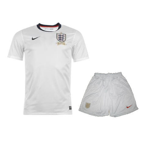 2013 England Home White Jersey KitShirtShorts - Official Replica 4455