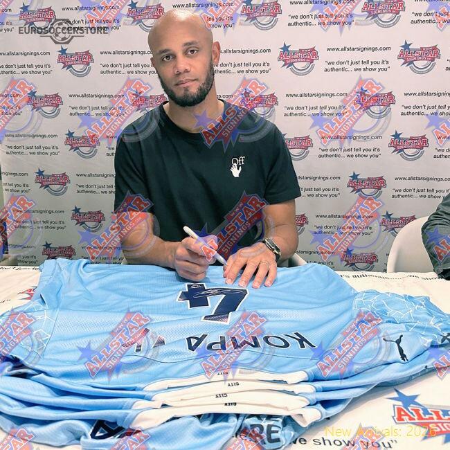 Official Manchester City Fc Kompany Signed Shirt - Premium Quality