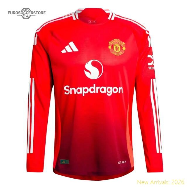 Premium 2024-2025 Man Utd Authentic Long Sleeve Home Shirt - Premium
