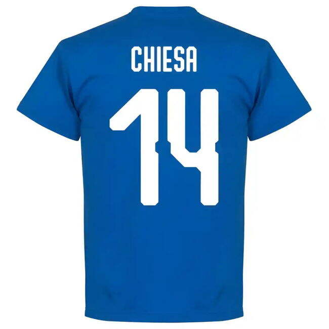 Italy Football Team Fan Shirt - Adults Version (Chiesa 14)
