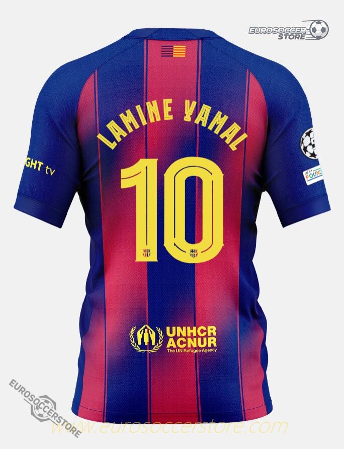 Barcelona Home LAMINE YAMAL 10 Champions League Jersey 25-26