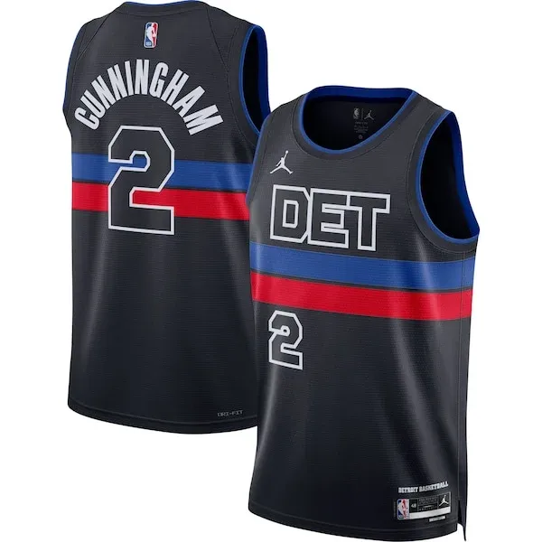 Cade Cunningham DET Swingman Jersey - top-tier swingman-jersey - Black