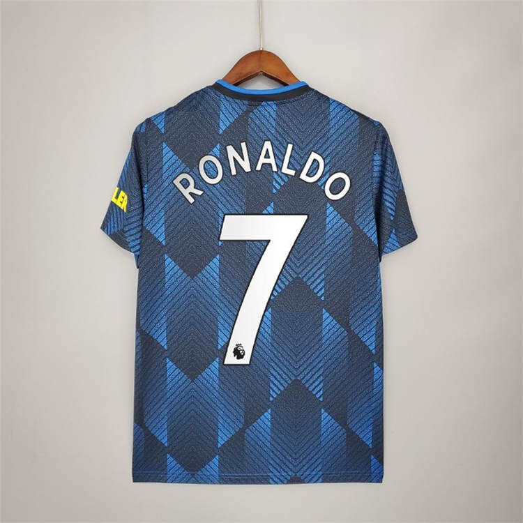 Manchester United 21-22 Kit Third Blue Ronaldo 7 Soccer Jersey