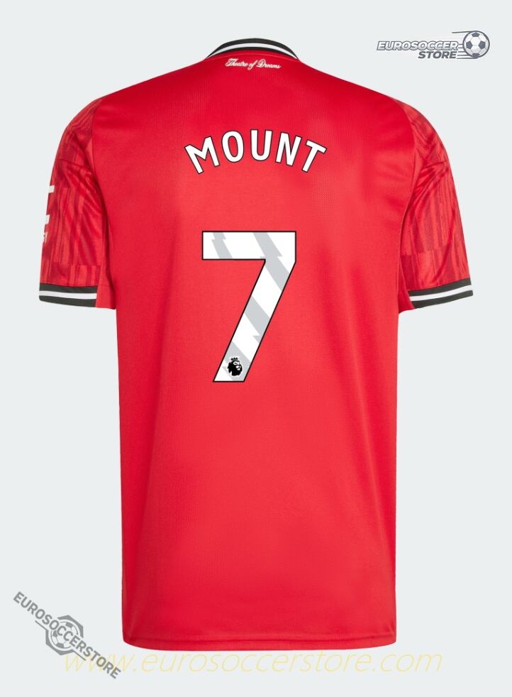 25-26 Season Manchester United Home Jersey with MOUNT 7 Printing