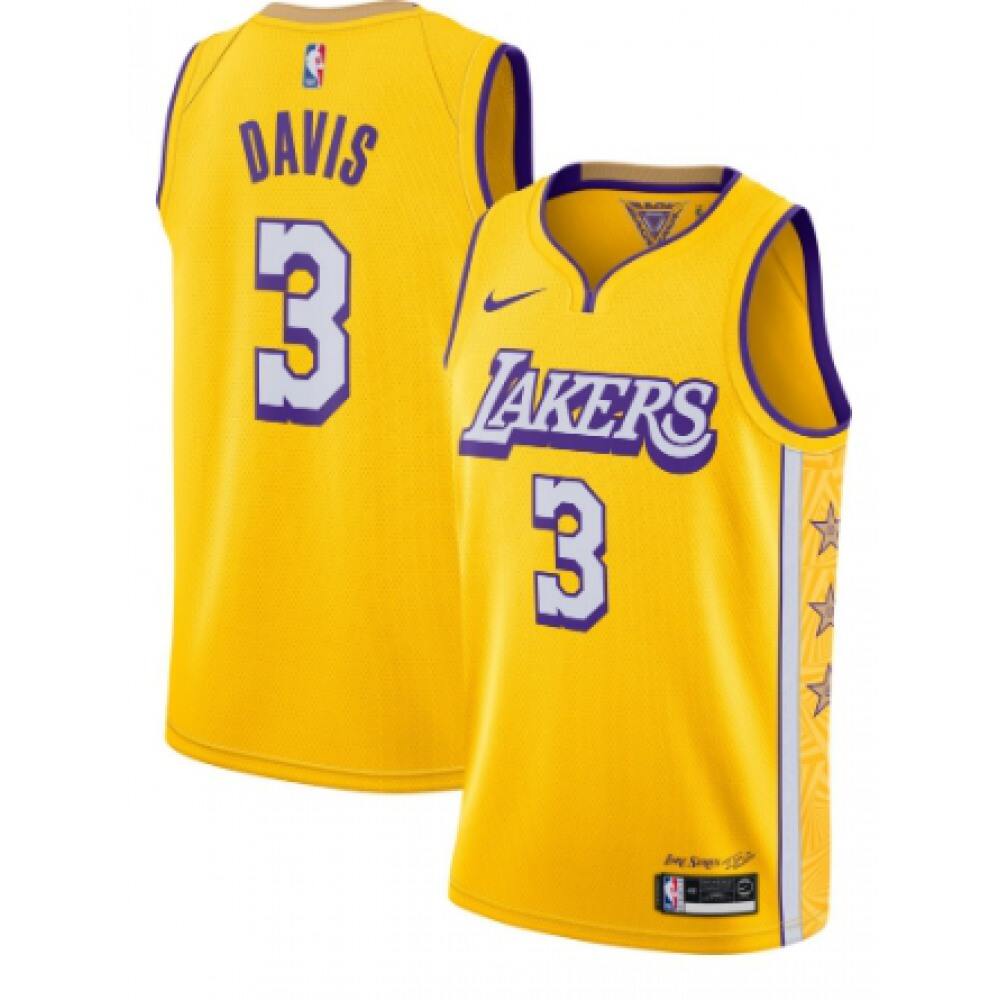 High-Quality Los Angeles Lakers 3 Yellow Jersey City Edition