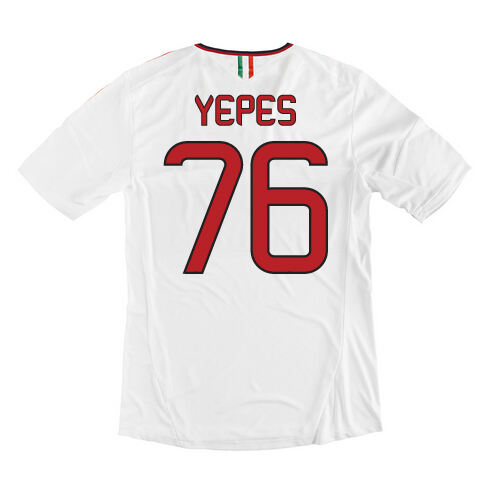 13-14 AC Milan 76 Yepes Away White Soccer Shirt - Official Replica 412