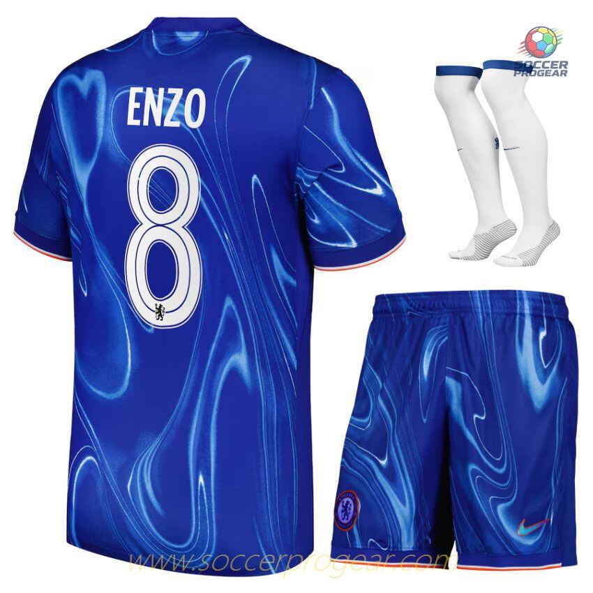 Chelsea Children's Edition Home Football Shirt Football Jersey 2024/25 Collection Enzo