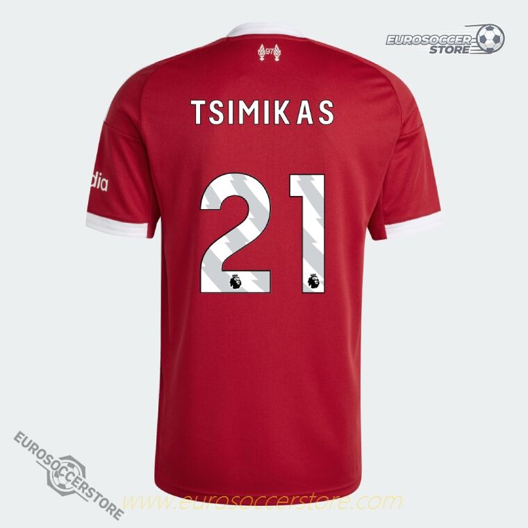 25-26 Season Liverpool Home Jersey Featuring TSIMIKAS 21