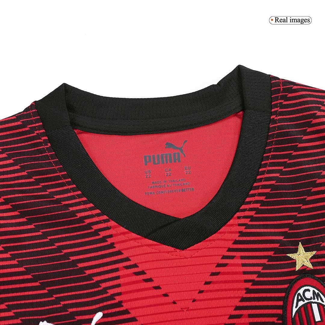 Kid's AC Milan Home Soccer Jersey Kit(Jersey+Shorts) 2023/24Authentic