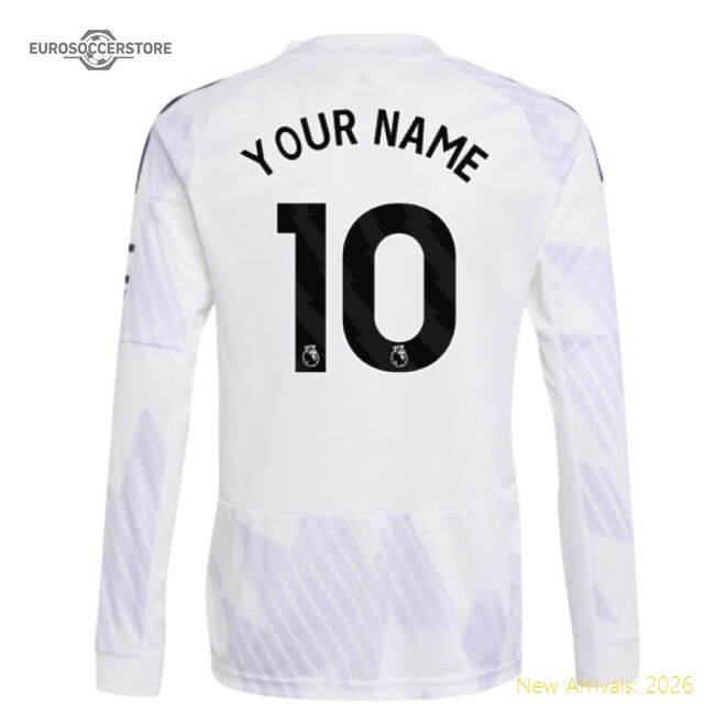 Premium 2025-2026 Man Utd Long Sleeve Away Shirt (kids) (your Name)