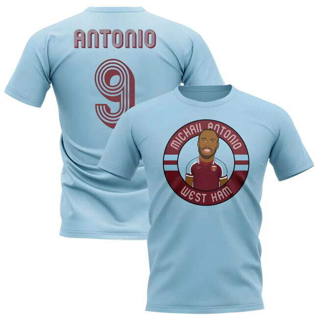 Michail Antonio West Ham Illustration T-Shirt (Sky)