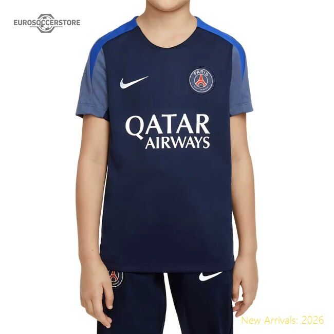 Popular 2025-2026 Psg Dri-Fit Strike Training Shirt (Navy) - Kids