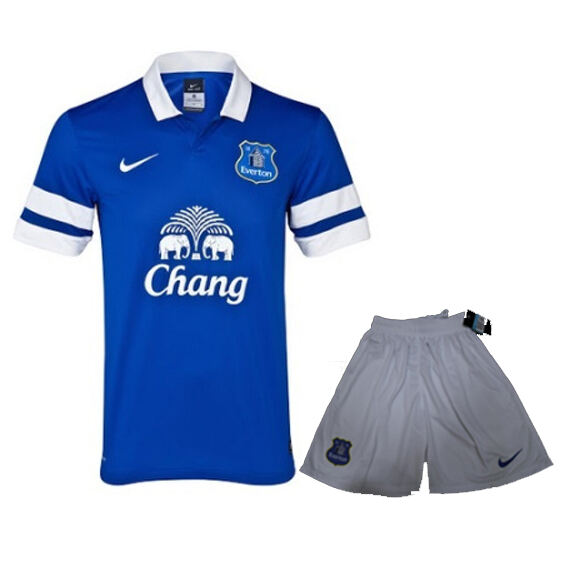13-14 Everton Home Blue Soccer Jersey KitShirtShort - Official
