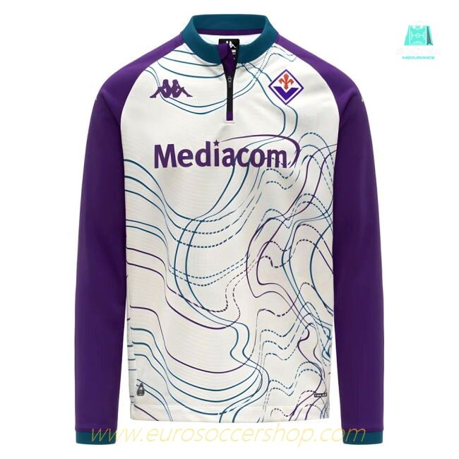 2025-2026 Fiorentina Pre Match Sweat Top (White-Violet)