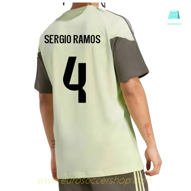 2025-2026 Real Madrid Training Tee (Almost Lime) (Sergio Ramos 4)