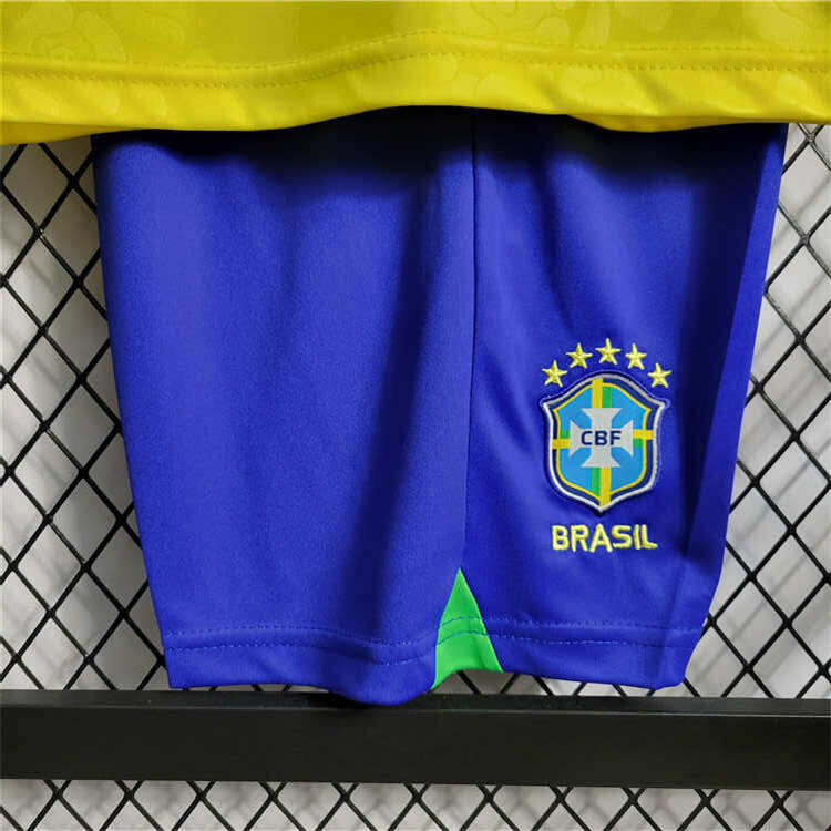 Kids Brazil World Cup 2022 Home Soccer Kit ShirtShorts - World Cup