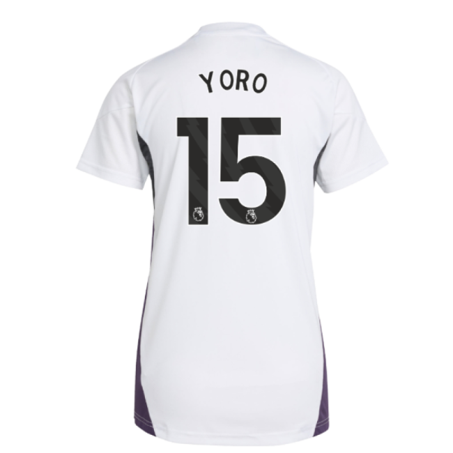 Official Football Man Utd Training Jersey White Womens Yoro #15 Pr...