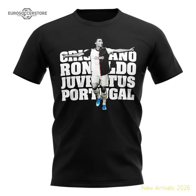 Cristiano Ronaldo Black And Whites Player Fan T-shirt (black)