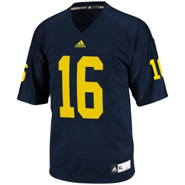 Men Ncaa Team #16 Blue Men Official Football Jersey - Discounted