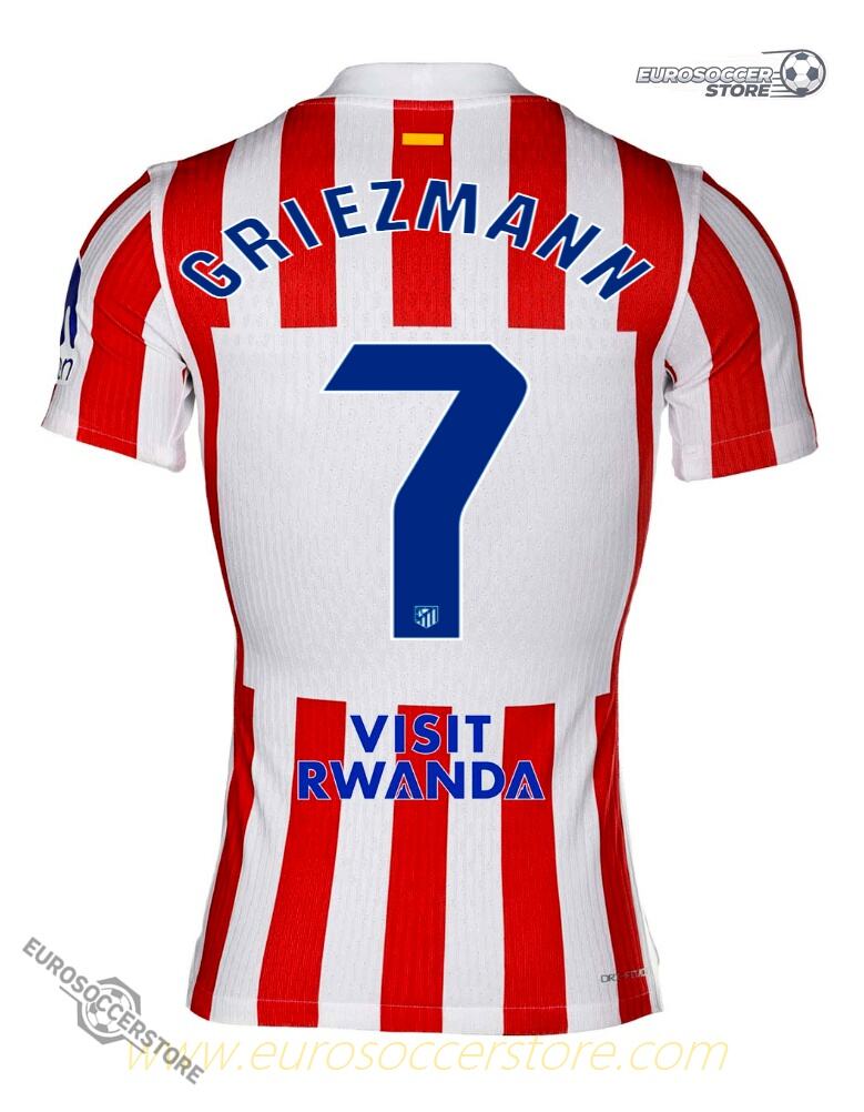Atletico Madrid's 25-26 Home Jersey featuring GRIEZMANN with the number 7