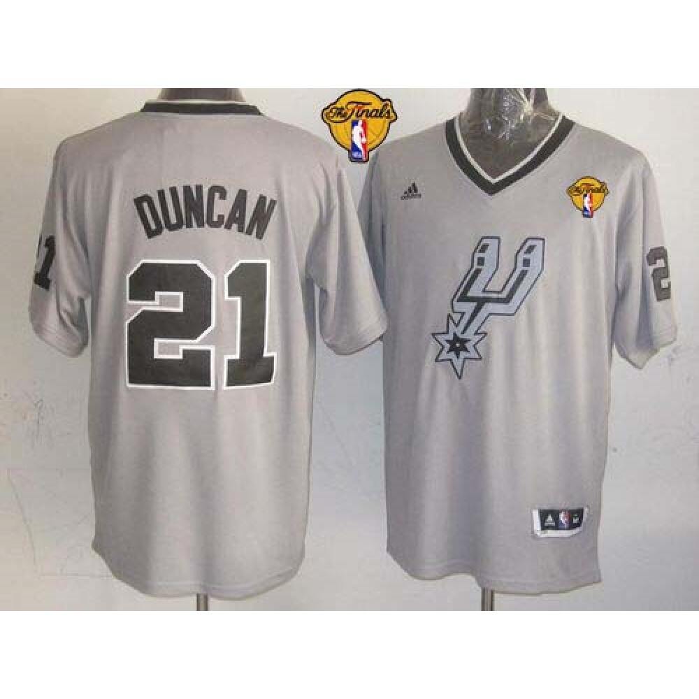 Spurs #21 Tim Duncan Grey 2013 Christmas Day Swingman Finals Patch Stitched NBA Jersey