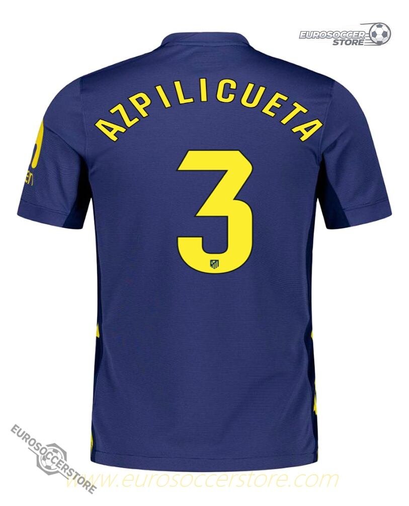 The 25-26 season Atletico Madrid away jersey with AZPILICUETA's name and number 3.