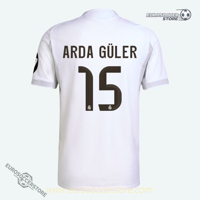 ARDA GÜLER's Real Madrid Home Jersey 15 for the 25-26 Season (Player Version)