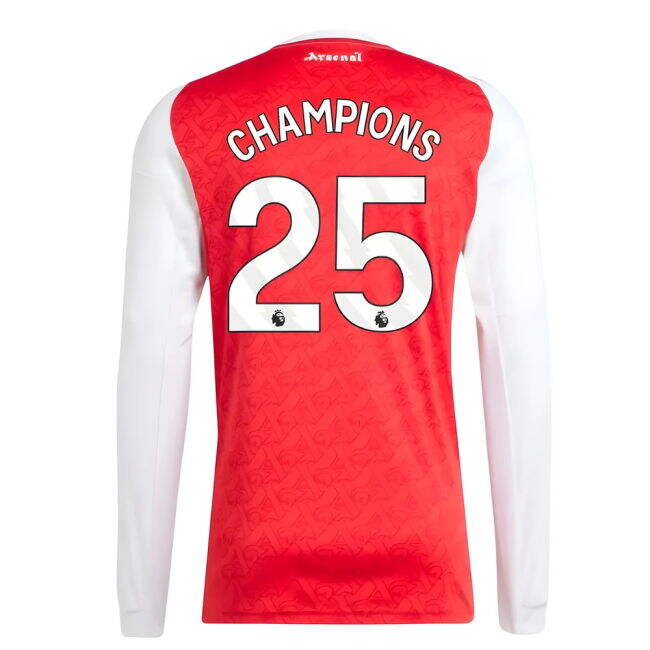 Women's 2025-2026 Arsenal Long Sleeve Home Shirt (Champions 25)