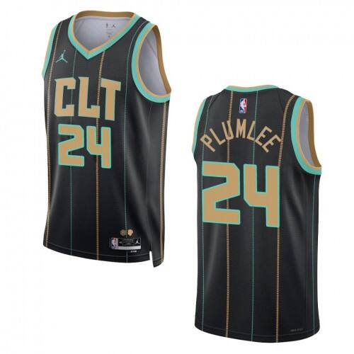 Charlotte Charlotte Hornets #24 Mason Plumlee Unisex Nike Black 2022-23 Swingman Jersey ¨C City Edition Mens