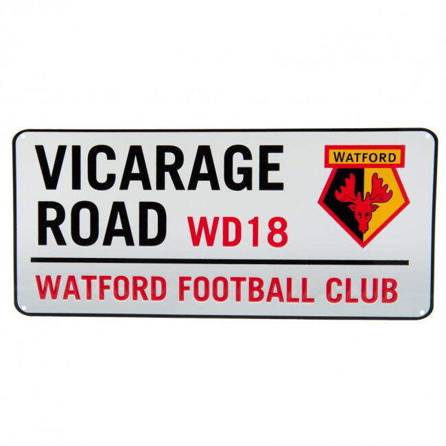 Watford FC White Street Sign - fan gear
