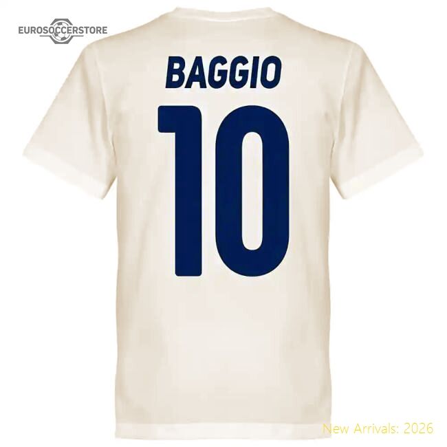 Brescia Roberto Baggio Team Tee - White - Excellent Value