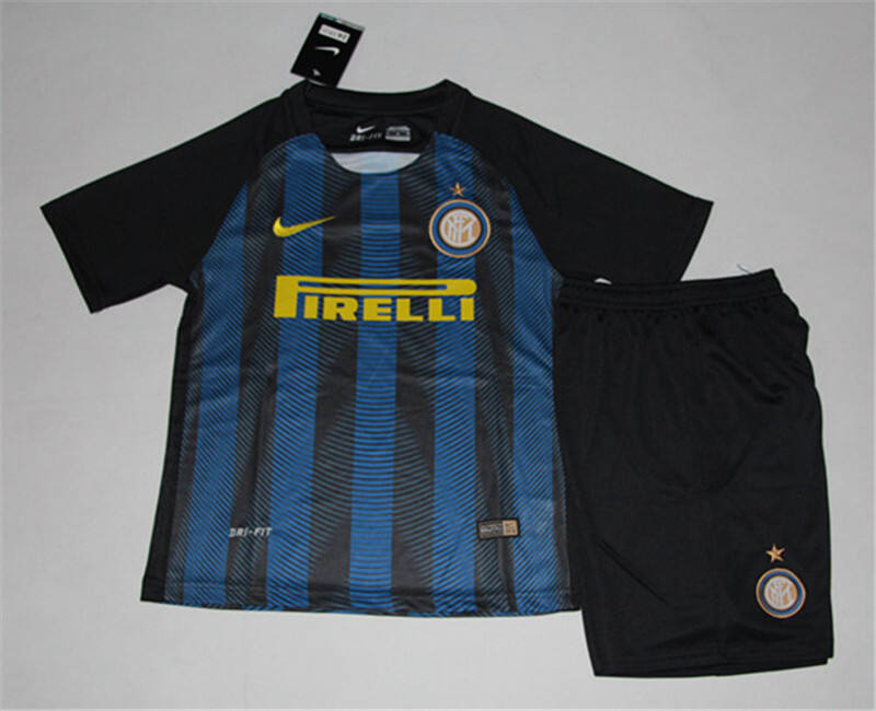 Kids Inter Milan Home 201617 Soccer KitShirtShorts - Official Replica