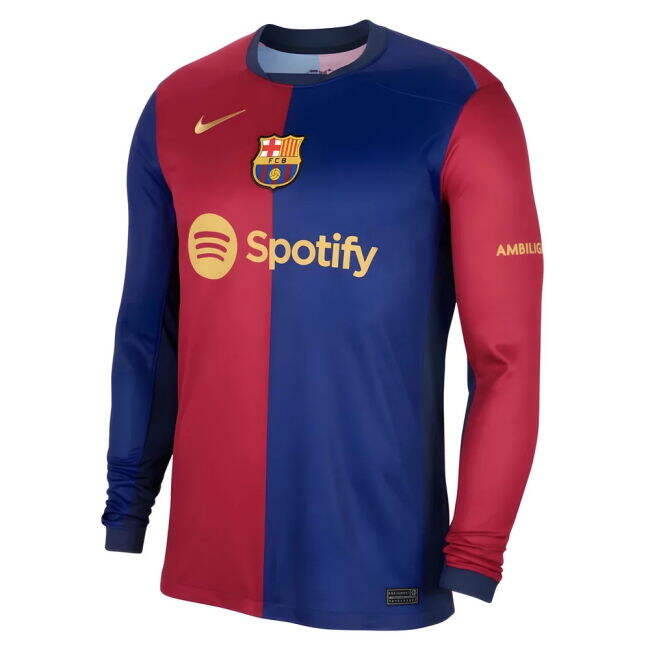 Barcelona Long Sleeve 2024-2025 Home Shirt - (Unisex