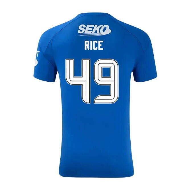 Official Glasgow Rangers First Kit Rice 4 #9 Official Merchandise (v5)
