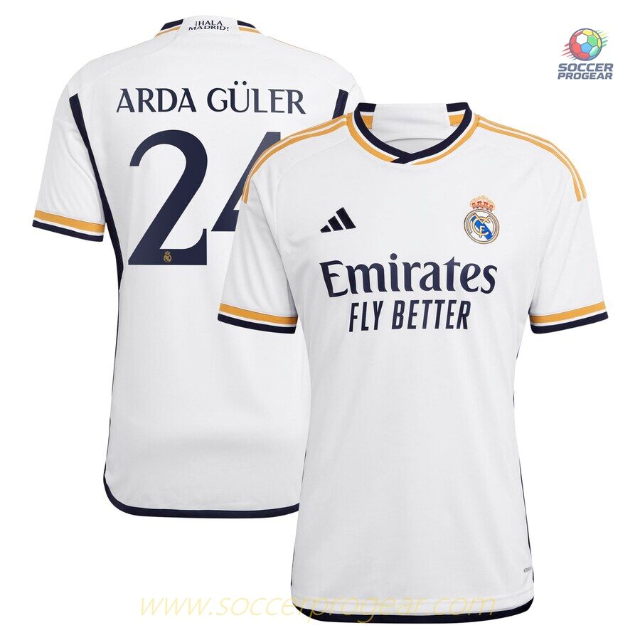 Real Madrid Football Shirt 2023 2024 Home Arda Guler