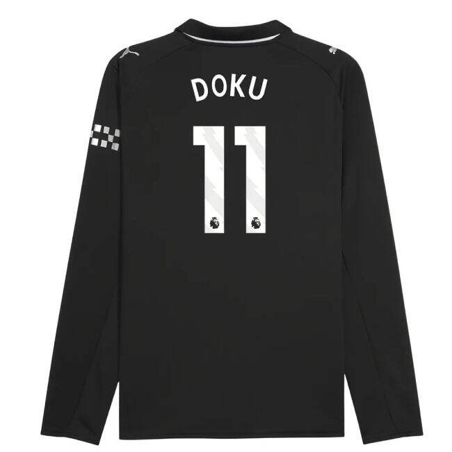 vintage 2025-2026 Man City Long Sleeve Away Shirt (Doku 11)