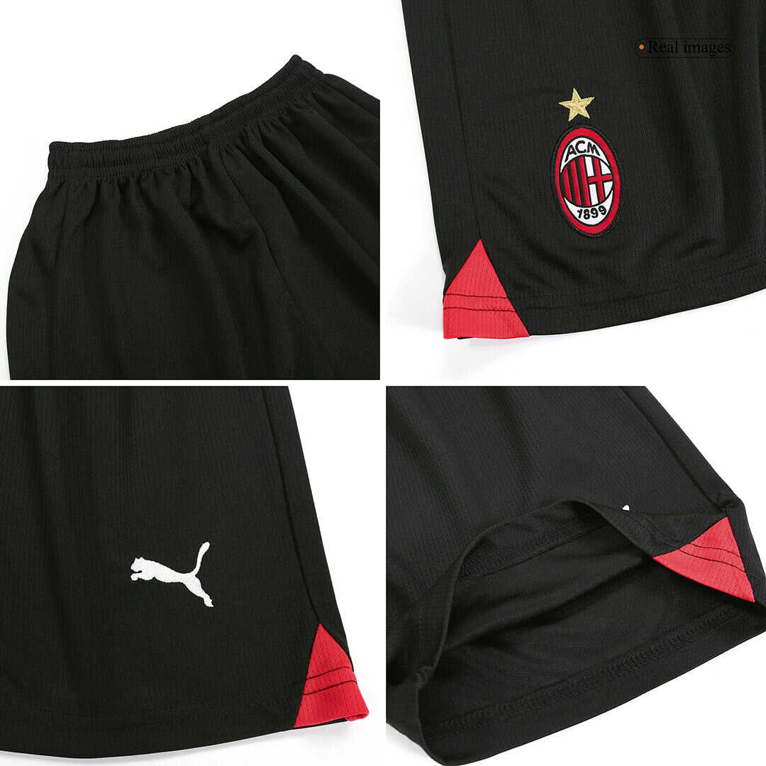 Kid's AC Milan Home Soccer Jersey Kit(Jersey+Shorts) 2023/24Authentic